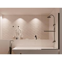 Duschtrennwand Badewanne - 70 x 140 cm - Metall - Schwarz - TOBIN von Shower & Design