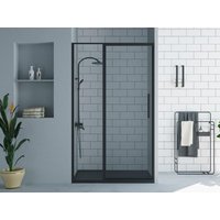 Duschtrennwand Schwingtür Industriel-Stil - 120 x 195 cm - Schwarz matt - TORONI von Shower & Design