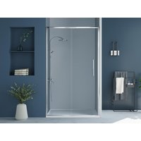 Duschtrennwand Seitenwand Schiebetür Industriel-Stil - 120 x 195 cm - Chromfarben - TORONI von Shower & Design