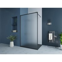 Duschtrennwand Seitenwand italienische Dusche - 120 x 200 cm - Schwarz matt - VIRANA von Shower & Design