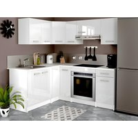 Eckküche - mit Arbeitsplatte 356 cm - Weiß glänzend - TRATTORIA von Kauf-unique