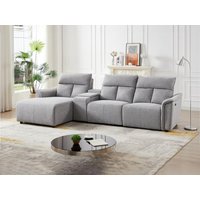 Eckrelaxsofa elektrisch - Ecke links - Stoff - Hellgrau - GARUVO von Kauf-unique