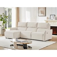 Eckrelaxsofa elektrisch - Ecke links - Strukturstoff - Beige - LOANO von Kauf-unique