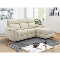 Eckrelaxsofa elektrisch - Ecke rechts - Leder - Beige - ISPICA von Vente-unique