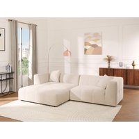 Ecksofa - Ecke links - Cord - Beige - NAEMIA von Maison Céphy von Maison Céphy