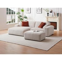 Ecksofa - Ecke links - Cord - Beige - TIRONO von Maison Céphy von Maison Céphy