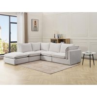 Ecksofa - Ecke links - Strukturstoff - Beige - BRUMADO von Vente-unique