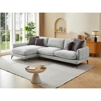 Ecksofa - Ecke links - Strukturstoff - Hellgrau - ROCALTA von Vente-unique