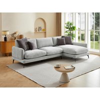 Ecksofa - Ecke rechts - Strukturstoff - Hellgrau - ROCALTA von Vente-unique