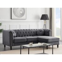 Ecksofa - Ecke wechselbar - Samt - Anthrazit - TURNER Ecksofa - Ecke wechselbar - Samt - Anthrazit - TURNER von Vente-unique