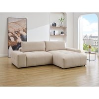 Ecksofa - Ecke wechselbar - melierter Stoff - Beige - RACONI von Vente-unique