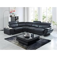 Ecksofa Leder - Ecke Links - Schwarz - NAHIA von LINEA SOFA