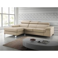 Ecksofa Leder - Ecke Links - Taupe - MISHIMA von Kauf-unique