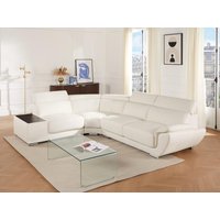 Ecksofa Leder - Ecke Links - Weiß - NAHIA von Vente-unique