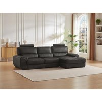 Ecksofa Leder - Ecke Rechts - Schwarz - METROPOLITAN II von LINEA SOFA