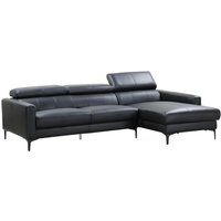 Ecksofa Leder - Büffelleder - Ecke Rechts - Schwarz - FLORENCE von LINEA SOFA