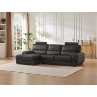 Ecksofa Leder - Ecke Links - Schwarz - METROPOLITAN II von LINEA SOFA