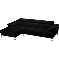 Ecksofa Leder - Schwarz - Ecke Links - EXCELSIOR II von LINEA SOFA