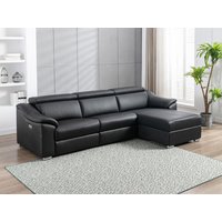 Ecksofa Relaxsofa elektrisch - Oberleder - Schwarz - Ecke rechts - PEDRERA von LINEA SOFA