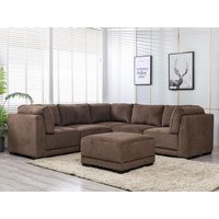 Ecksofa mit Hocker - Stoff - Braun - VISAKO von Kauf-unique