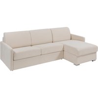 Ecksofa mit Matratze - Ecke wechselbar - Stoff - Beige - Liegefläche 140 cm - Matratze 14 cm - CALIFE von Kauf-unique