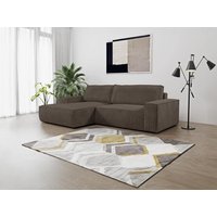 Ecksofa mit Schlaffunktion - Ecke Links - Kord - Braun - AMELIA von PASCAL MORABITO von Kauf-unique