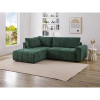 Ecksofa mit Schlaffunktion - Ecke links - Strukturstoff - Grün - RICIA von Kauf-unique