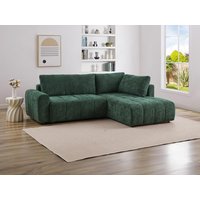 Ecksofa mit Schlaffunktion - Ecke rechts - Strukturstoff - Grün - RICIA von Kauf-unique