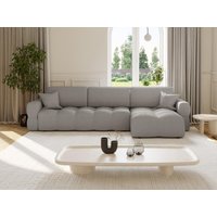 Ecksofa mit Schlaffunktion - Ecke wechselbar - Bouclé-Stoff - Grau - ISSORO von Kauf-unique