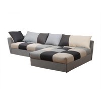 Ecksofa mit Schlaffunktion ROMANE - Patchwork Grau - Ecke Rechts von Kauf-unique