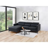 Ecksofa mit elektrischer Relaxfunktion - Ecke links - Leder - Schwarz - FUSETA von LINEA SOFA