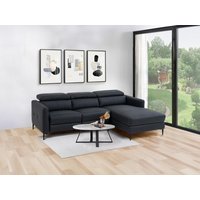 Ecksofa mit elektrischer Relaxfunktion - Ecke rechts - Leder - Schwarz - FUSETA von LINEA SOFA