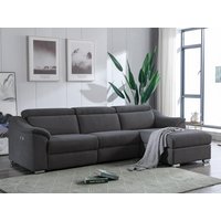 Ecksofa mit elektrischer Relaxfunktion PEDRERA - Stoff - Anthrazit - Ecke rechts von Vente-unique