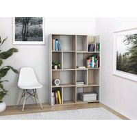 Eckwohnwand beliebig kombinierbar - 8 bis 12 Ablagefächer - Holzfarben & Weiß - DARLENA von Vente-unique