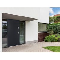 Eingangstür mit Türanschlag links - 207 x 100 cm - Stahl - Anthrazit - AGUEDA von Vente-unique
