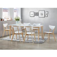 Essgruppe: Tisch + 6 Stühle - Weiß - CARINE von Kauf-unique