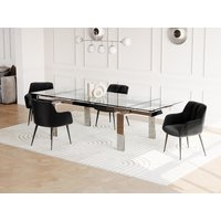 Esstisch ausziehbar - Glas & Metall - 8-10 Personen - LUBANA Esstisch ausziehbar - Glas & Metall - 8-10 Personen - LUBANA von Vente-unique