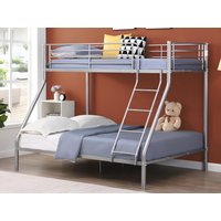 Etagenbett - 90 & 140 x 190 cm - Stahl - Silber + Matratze - ELEVATIO IV von Vente-unique