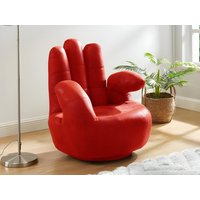 Fingersessel drehbar - Kunstleder - Rot - CATCHY von Vente-unique