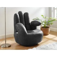 Fingersessel drehbar - Kunstleder - Schwarz - CATCHY von Vente-unique
