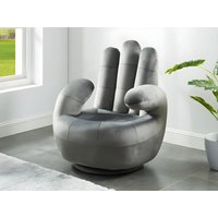 Fingersessel drehbar - Samt - Anthrazit - CATCHY von Vente-unique