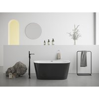 Halb freistehende Badewanne - 200L - 150 x 75 x 58 cm -  Acryl - Schwarz matt - DIVINA von Shower & Design