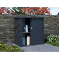 Garten-Aufbewahrungsschrank - 125 x 80 x 131 cm - Stahl - Grau - REIVAX von Vente-unique