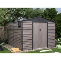 Gartenhaus Gerätehaus - 8,94 m² - Stahl - Holz-Optik - Grau - ADELMO von Vente-unique