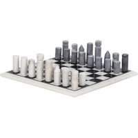 Gesellschaftsspiel - Schachbrett - Marmor - Schwarz & Weiß - 30,5 X 2,54 X 30,5 cm - CHESSY von Kauf-unique