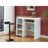Hausbar mit LEDs - MDF lackiert - Weiß & Eichefarben - HALO II Hausbar mit LEDs - MDF lackiert - Weiß & Eichefarben - HALO II von Vente-unique