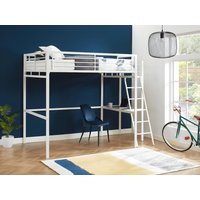 Hochbett mit Schreibtisch - 140 x 190 cm - Weiß - CASUAL II von Vente-unique
