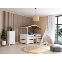 Hochkommode Landhaus mit 5 Schubladen - Stil Holz - Weiß - ALBANE von Kauf-unique