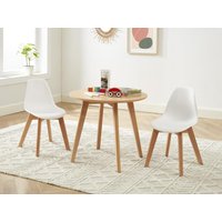 Kinderstuhl 2er-Set - Polypropylen & Buche - Weiß - LILINOU von Vente-unique