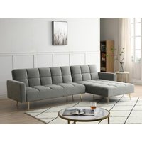 Klappecksofa mit Schlaffunktion - Ecke wechselbar - Samt - Grau - NIETO von Kauf-unique